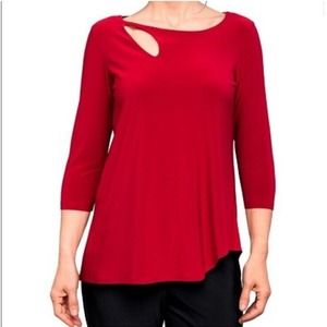 Sympli Red Keyhole Asymmetric Tunic